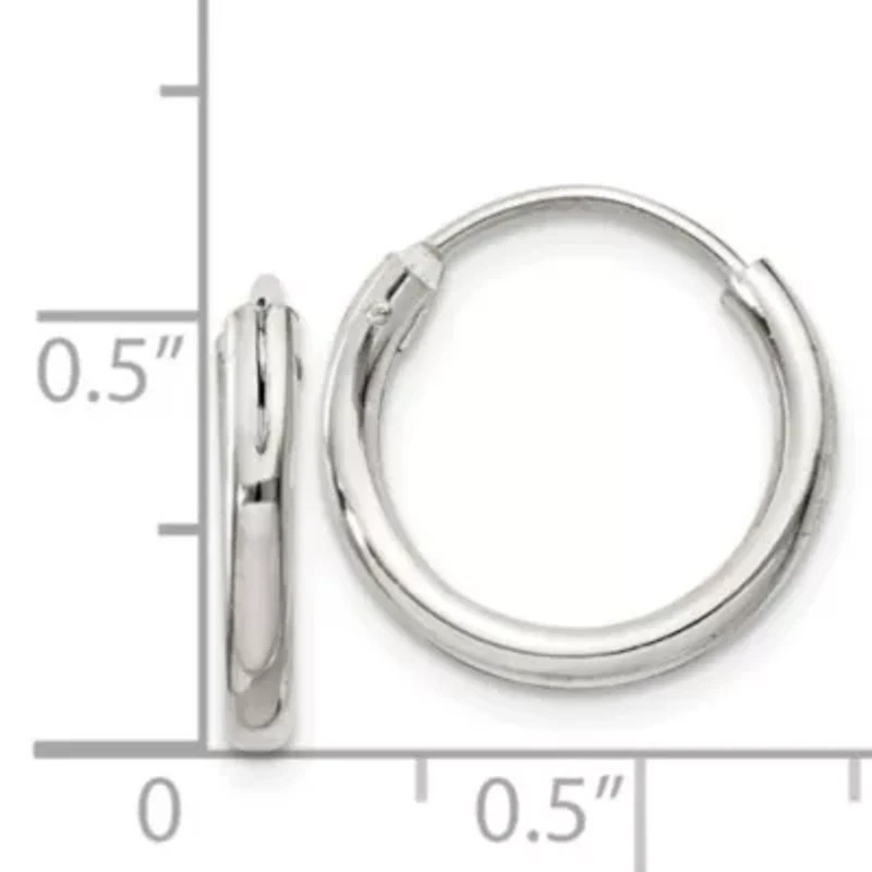 Sterling Silver 2mm Endless Hoop Earrings