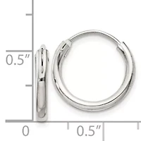 Sterling Silver 2mm Endless Hoop Earrings