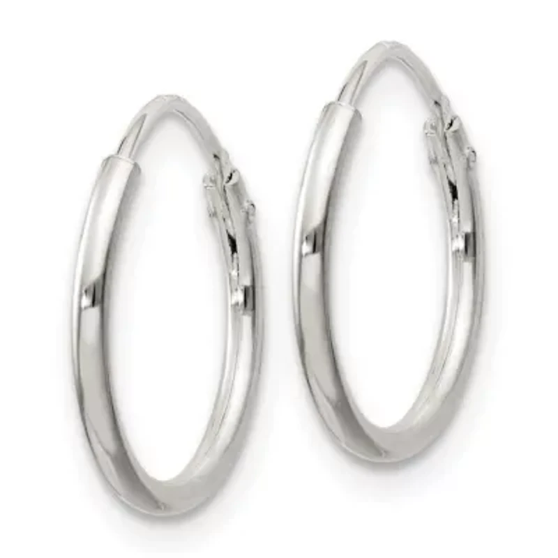 Sterling Silver 2mm Endless Hoop Earrings
