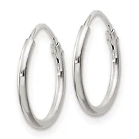 Sterling Silver 2mm Endless Hoop Earrings
