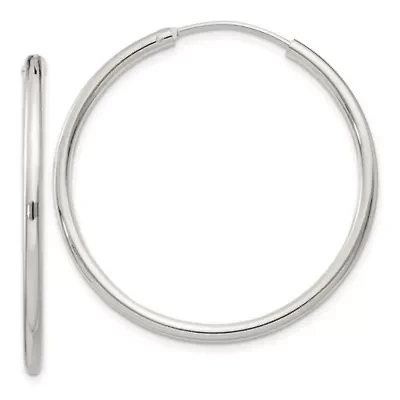 Sterling Silver 2mm Endless Hoop Earrings