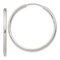 Sterling Silver 2mm Endless Hoop Earrings