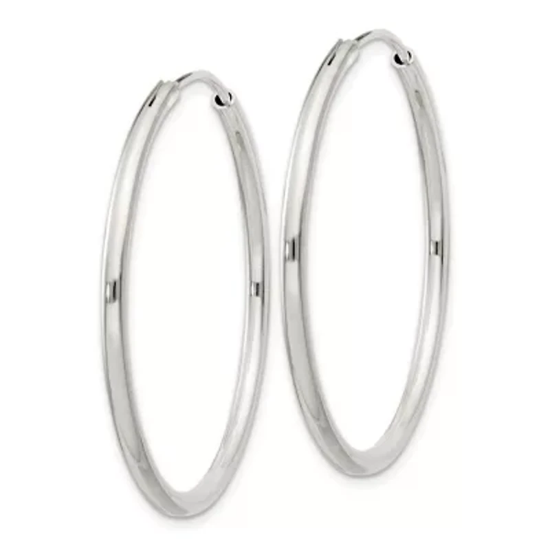 Sterling Silver 2mm Endless Hoop Earrings