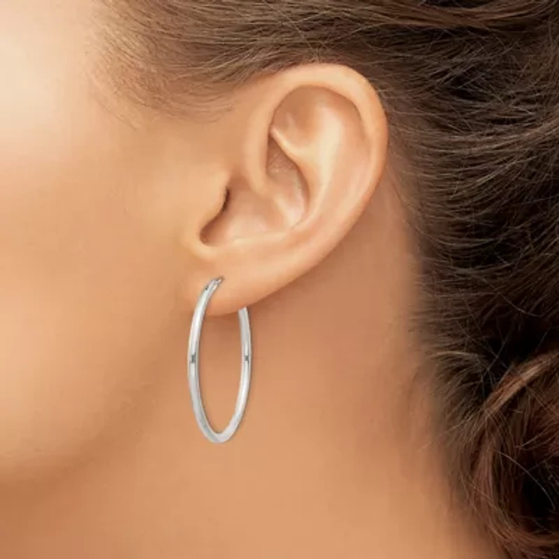 Sterling Silver 2mm Endless Hoop Earrings