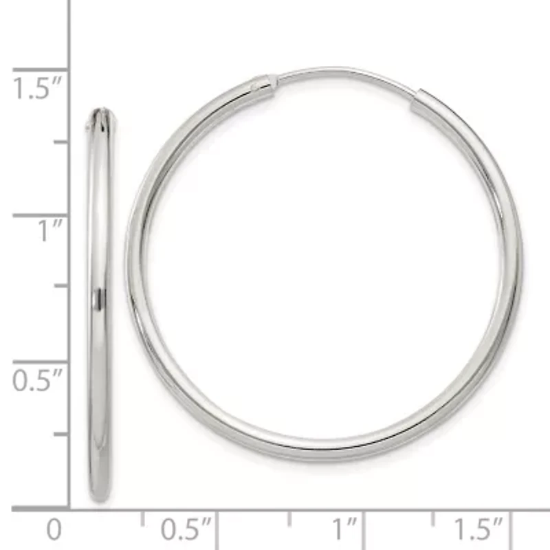 Sterling Silver 2mm Endless Hoop Earrings