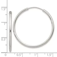 Sterling Silver 2mm Endless Hoop Earrings