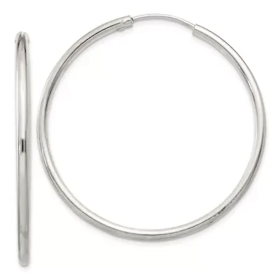 Sterling Silver 2mm Endless Hoop Earrings