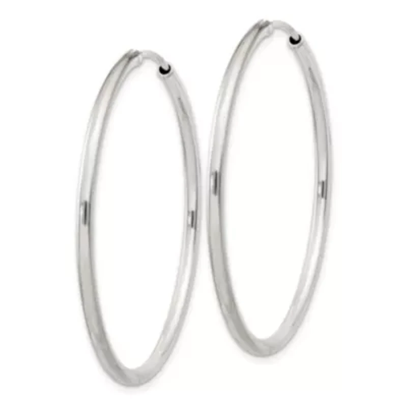 Sterling Silver 2mm Endless Hoop Earrings