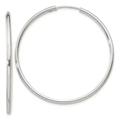Sterling Silver 2mm Endless Hoop Earrings