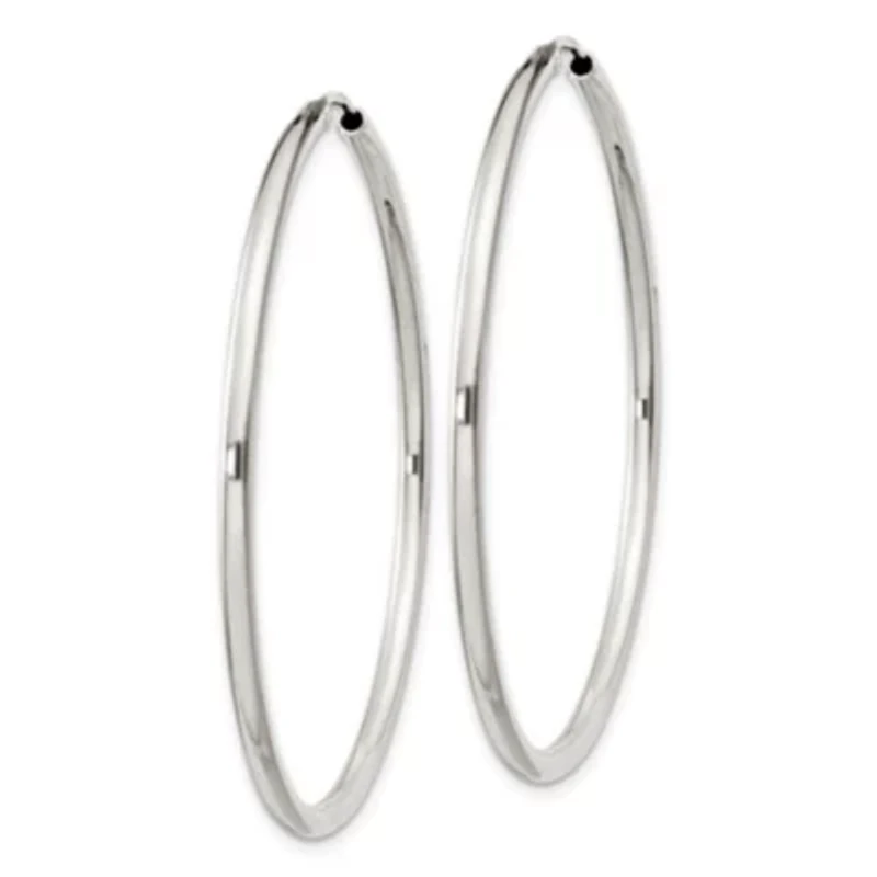 Sterling Silver 2mm Endless Hoop Earrings