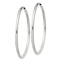 Sterling Silver 2mm Endless Hoop Earrings