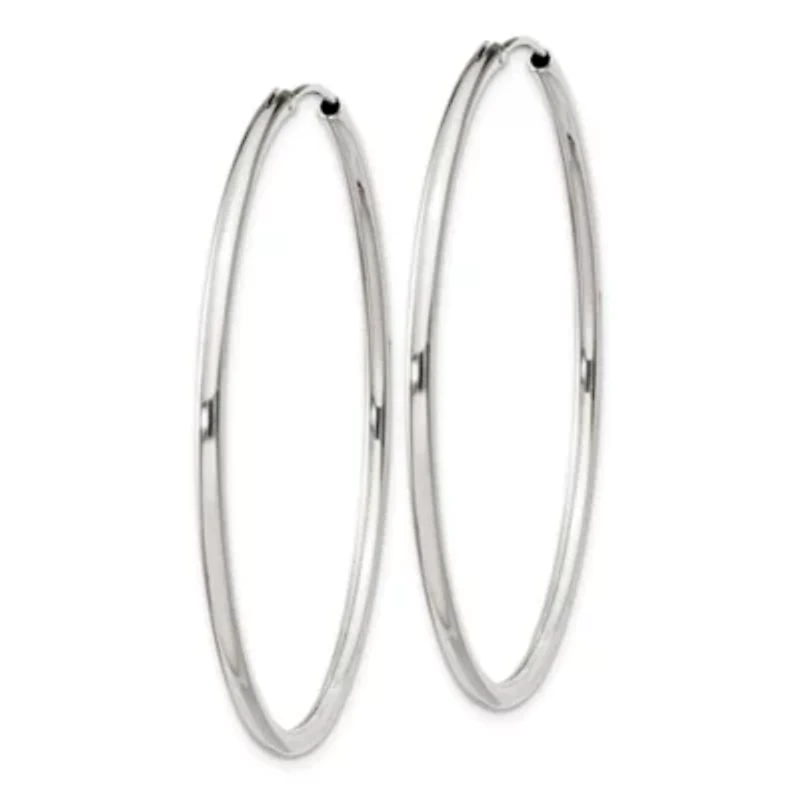 Sterling Silver 2mm Endless Hoop Earrings