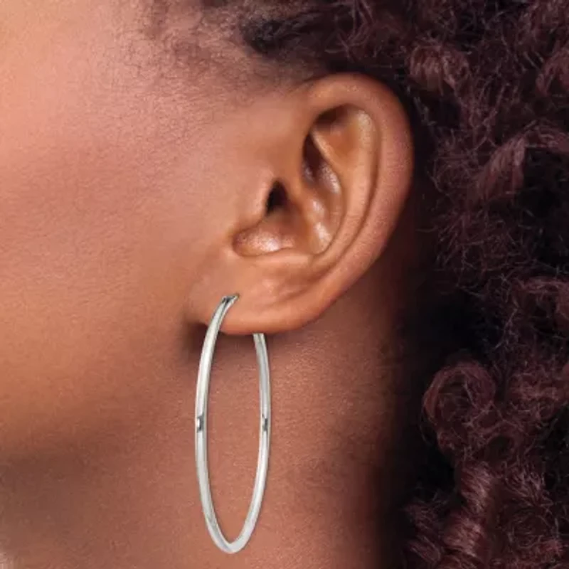 Sterling Silver 2mm Endless Hoop Earrings