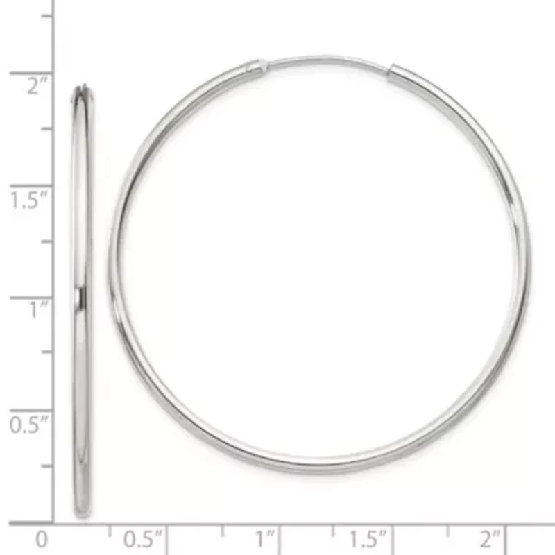 Sterling Silver 2mm Endless Hoop Earrings