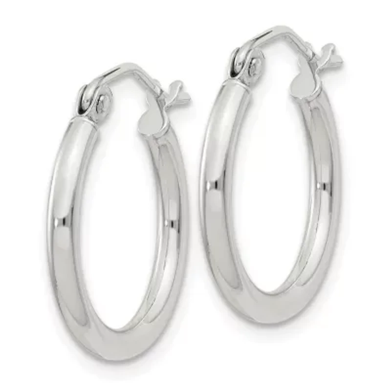 Sterling Silver 2mm Round Hoop Earrings