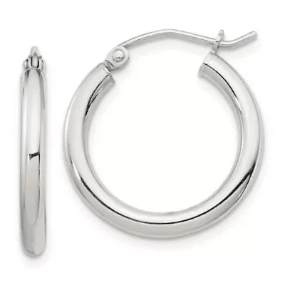 Sterling Silver 2.5mm Round Hoop Earrings