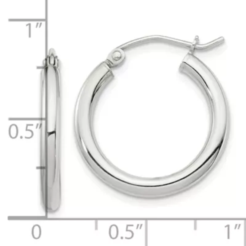 Sterling Silver 2.5mm Round Hoop Earrings