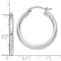 Sterling Silver 2.5mm Round Hoop Earrings