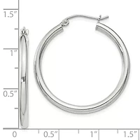 Sterling Silver 2.5mm Round Hoop Earrings