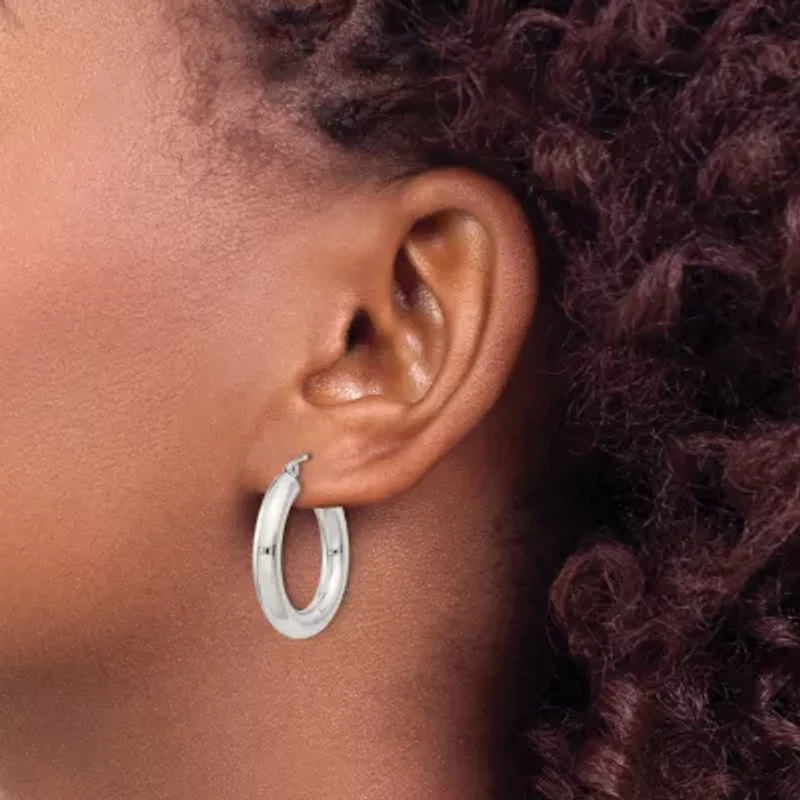 Sterling Silver 4mm Round Hoop Earrings
