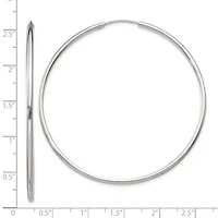 Sterling Silver 2x60mm Endless Hoop Earrings