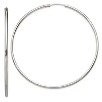 Sterling Silver 2x70mm Endless Hoop Earrings