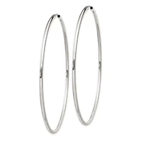 Sterling Silver 2x70mm Endless Hoop Earrings