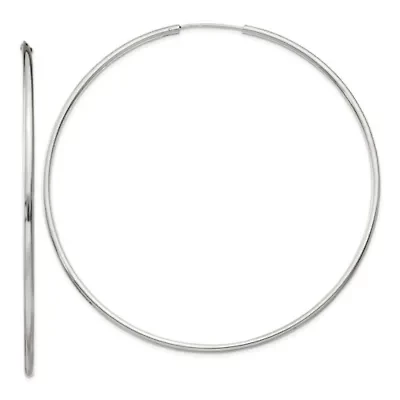 Sterling Silver 2x80mm Endless Hoop Earrings