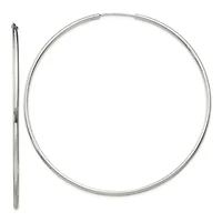 Sterling Silver 2x80mm Endless Hoop Earrings