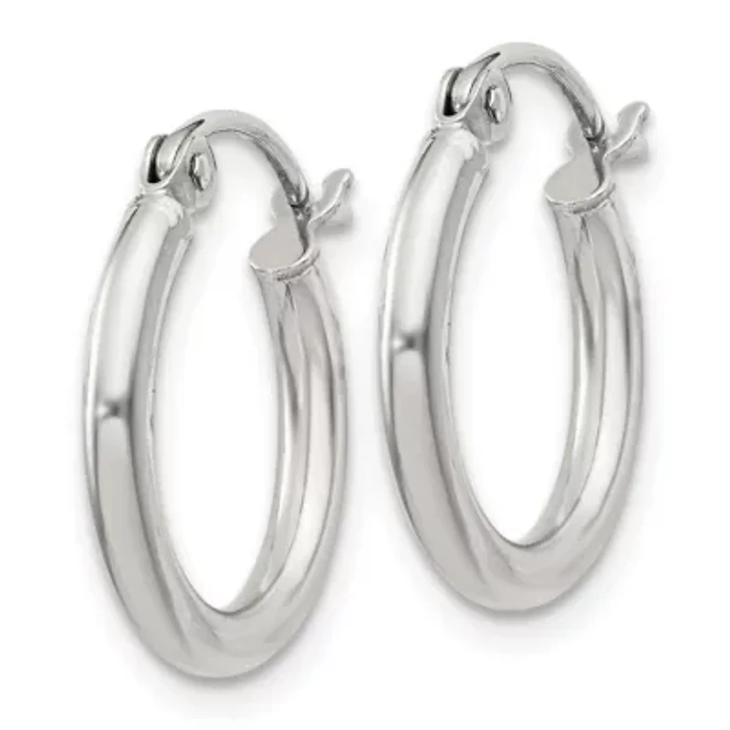 Sterling Silver 2mm Round Hoop Earrings
