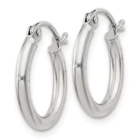 Sterling Silver 2mm Round Hoop Earrings