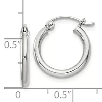 Sterling Silver 2mm Round Hoop Earrings