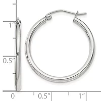 Sterling Silver 2mm Round Hoop Earrings