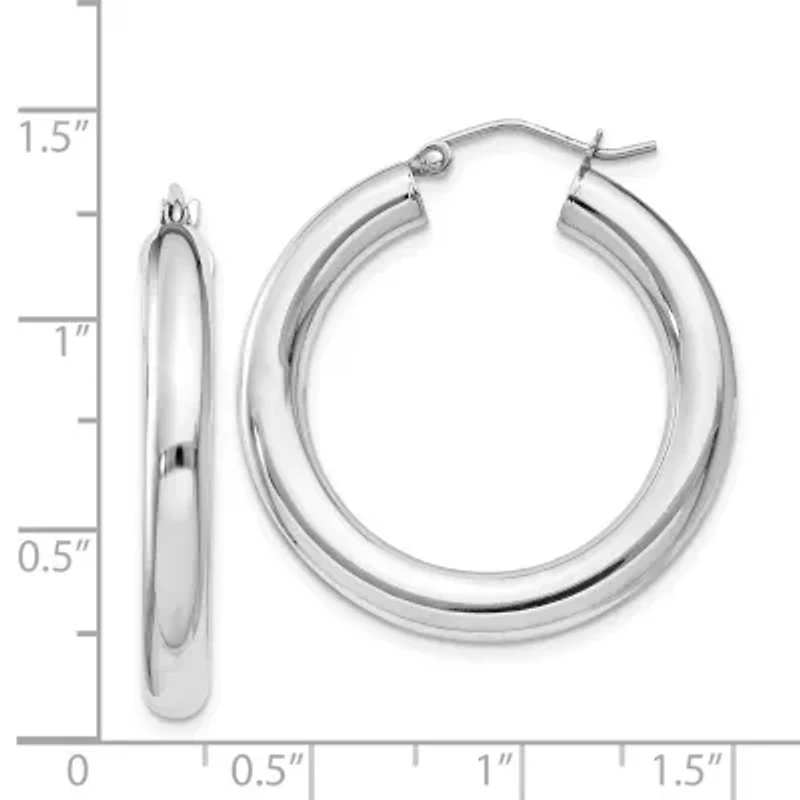 Sterling Silver 4mm Round Hoop Earrings