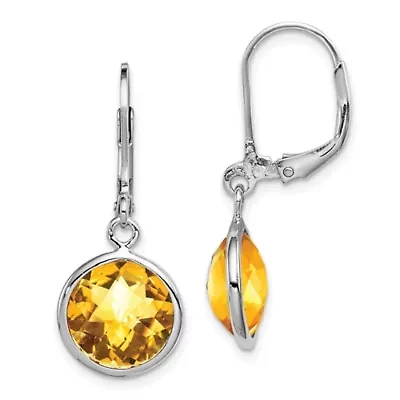 6 ct. t.w. Citrine Drop Earrings in Rhodium-plated Sterling Silver