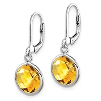 6 ct. t.w. Citrine Drop Earrings in Rhodium-plated Sterling Silver