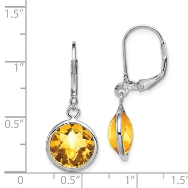 6 ct. t.w. Citrine Drop Earrings in Rhodium-plated Sterling Silver