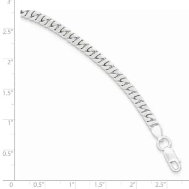 Sterling Silver 4.25mm Fancy Flat Link Bracelet
