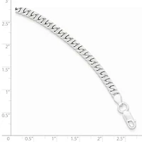 Sterling Silver 4.25mm Fancy Flat Link Bracelet