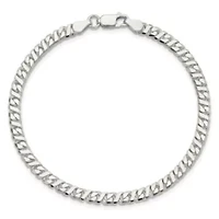 Sterling Silver 4.25mm Fancy Flat Link Bracelet