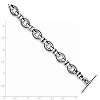 Sterling Silver Antiqued Fancy Link Bracelet