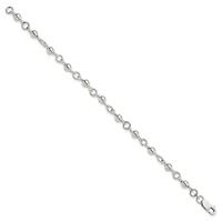 Sterling Silver Beaded Fancy Link Bracelet