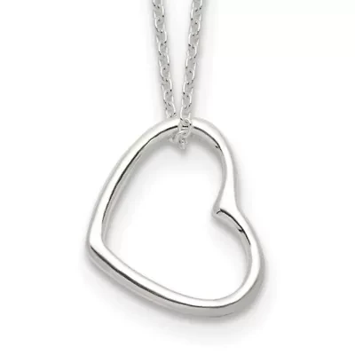 Sterling Silver Heart 14-inch with 2-inch Extension Necklace