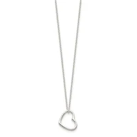 Sterling Silver Heart 14-inch with 2-inch Extension Necklace