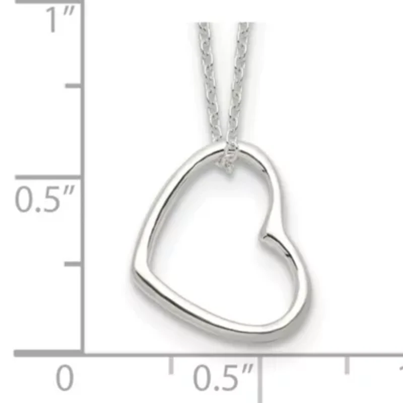 Sterling Silver Heart 14-inch with 2-inch Extension Necklace
