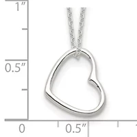 Sterling Silver Heart 14-inch with 2-inch Extension Necklace