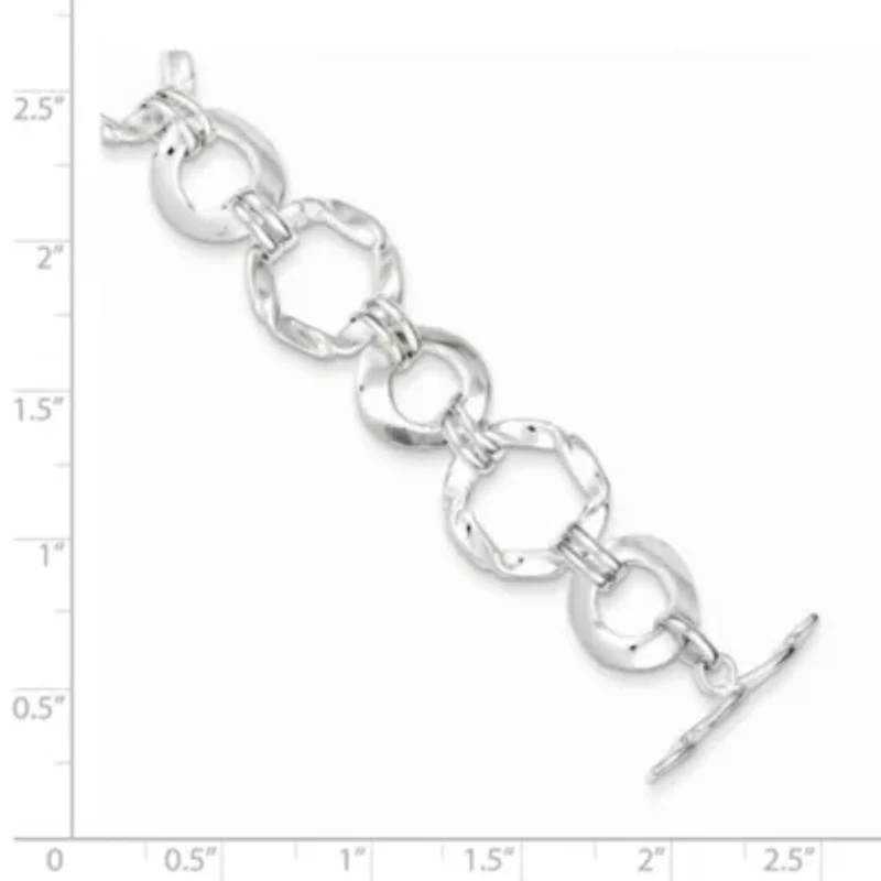 Sterling Silver Fancy Circle Link Bracelet