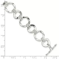 Sterling Silver Fancy Circle Link Bracelet