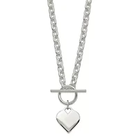 Sterling Silver Heart Toggle Necklace