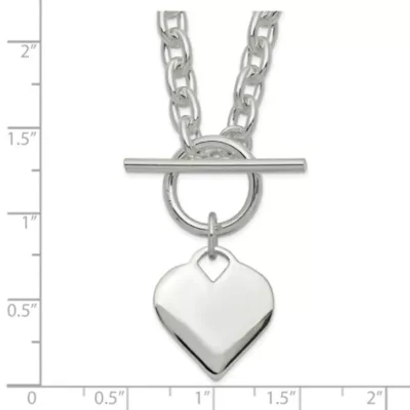 Sterling Silver Heart Toggle Necklace